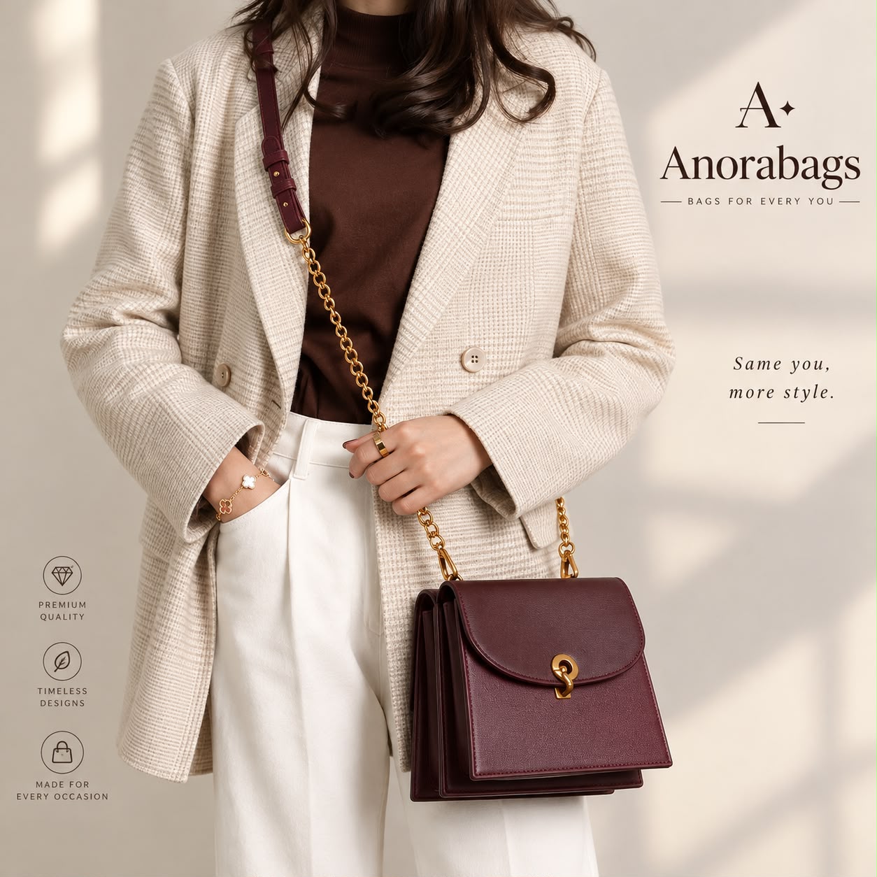 The Anora Bordeaux Flap Crossbody alternate view